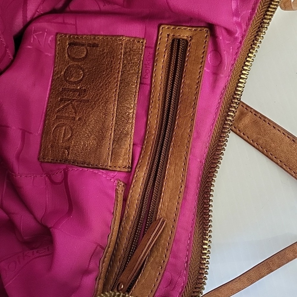 Botkier‎ Taupe Leather Medium Fringe Shoulder Bag Purse - Picture 8 of 10